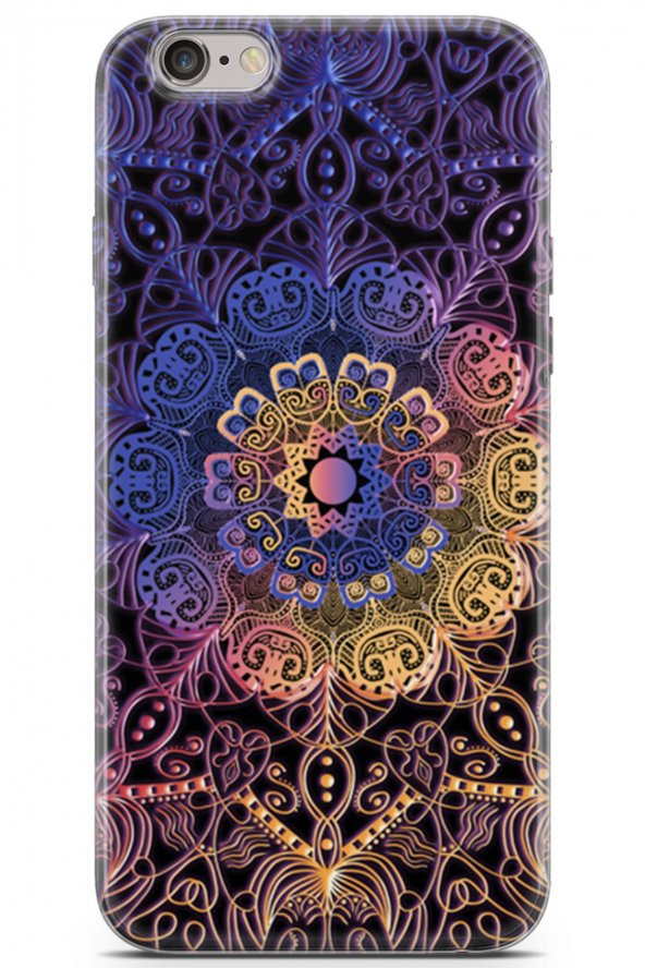 Apple iPhone 6S Uyumlu Kılıf Black Purple-10 Tasarımlı Mor Motif