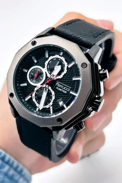 Ferrucci Function FCF 230007.03 Deri Kordon Erkek Kol Saati - Resim 3