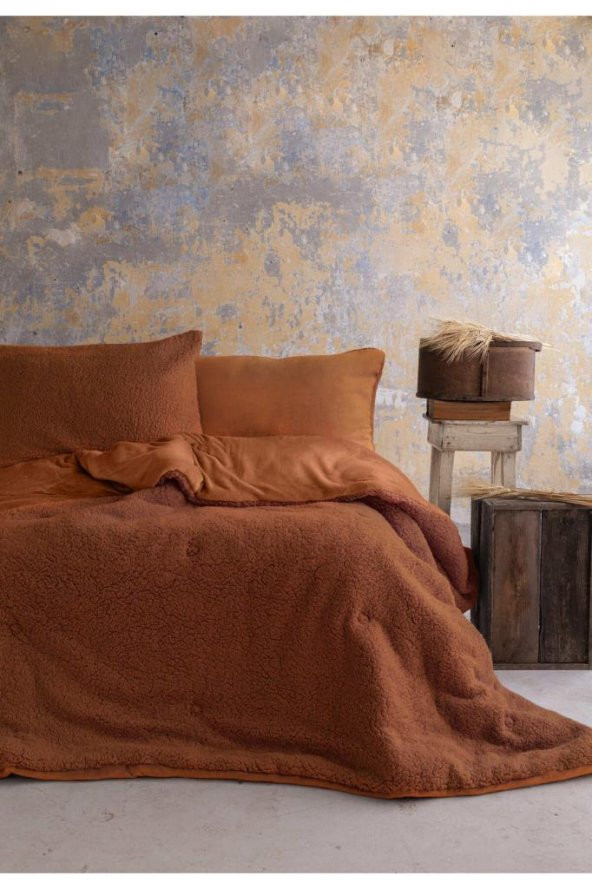 APRİCİTAS BASİC SOFTLY YORGAN SET TERRACOTTA TEK KİŞİLİK