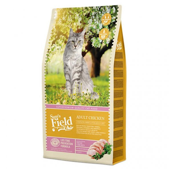 Sams Field Tavuklu Tahılsız Yetişkin Kedi Maması 7.5 kg