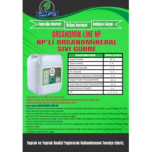 TAMCI - Organomin Line NP / 1LT Sıvı Organomineral Gübre - 2
