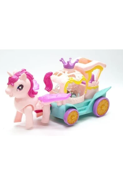 Canali Toys Pilli Işıklı Sesli Fayton JD193-3A, Sesli Işıklı Hareketli Oyuncak Fayton - 4