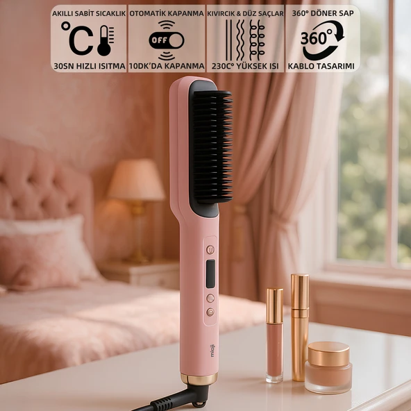 Mioji Mio B1 Led Göstergeli Saç Düzleştirici Tarak - Pembe - 1