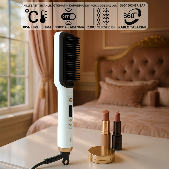 Mioji Mio B1 Led Göstergeli Saç Düzleştirici Tarak - Beyaz