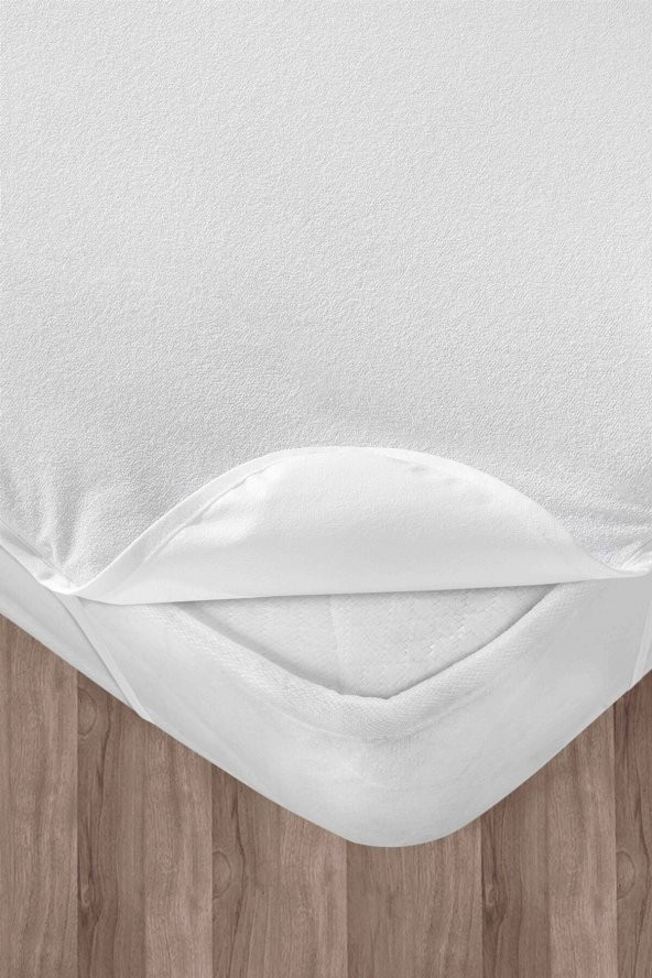 Beyaz Çift Kişilik Sıvı Geçirmez Yatak Alezi 160x200 cm