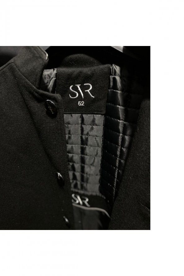 REGULAR FİT PREMİUM YÜN İÇERİKLİ RAHAT KALIP KAŞE KABAN SİYAH - 2