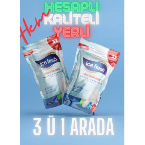 Ice Fresh 3ü 1 Arada Bulaşık Makinesi Kapsül Deterjanı