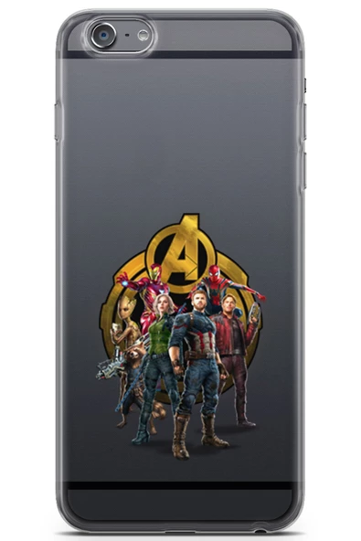 Apple iPhone 6S Plus Uyumlu Kılıf Heroes 25 Soft Avengers Infinity War Şeffaf