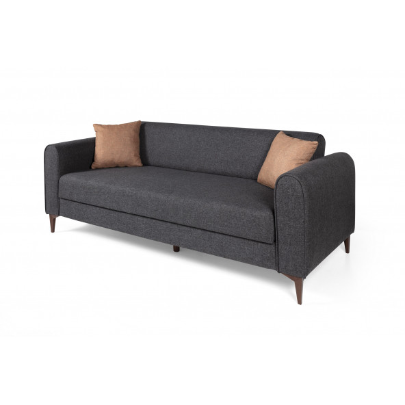 Perla Sofa Ferranti Yataklı Sandıklı Üçlü Kanepe Antrasit - 5