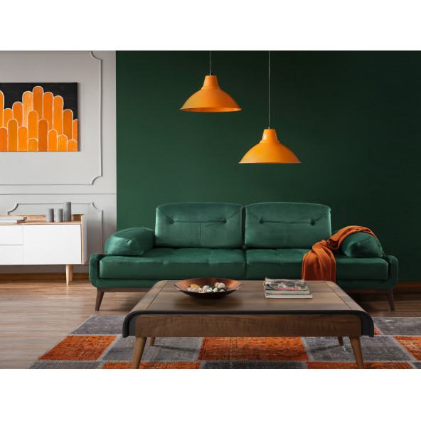 Perla Sofa Nelson Üçlü Koltuk Babyface Yeşil