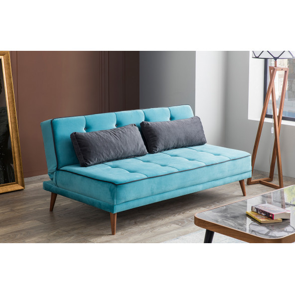 Perla Sofa Retro Kolsuz Yataklı Kanepe Turkuaz - 3