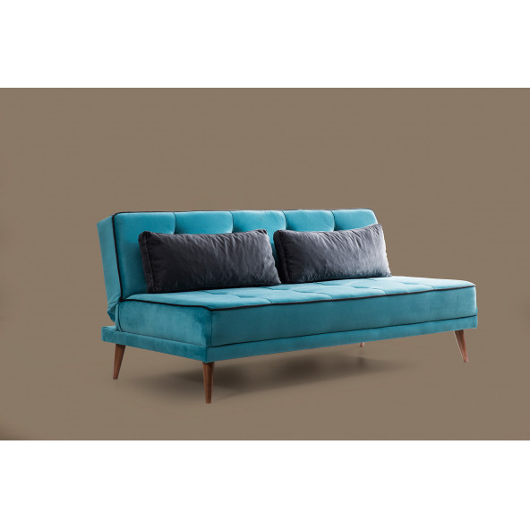 Perla Sofa Retro Kolsuz Yataklı Kanepe Turkuaz - 7