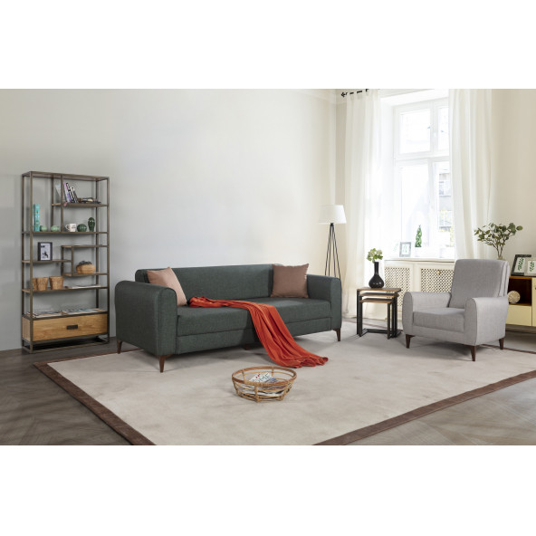 Perla Sofa Ferranti Yataklı Sandıklı Koltuk Takımı Yeşil