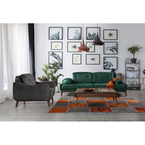 Perla Sofa Nelson Yataklı Koltuk Takımı Babyface Yeşil