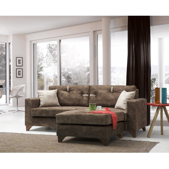 Perla Sofa Konfor Köşe Koltuk Takımı Kahve