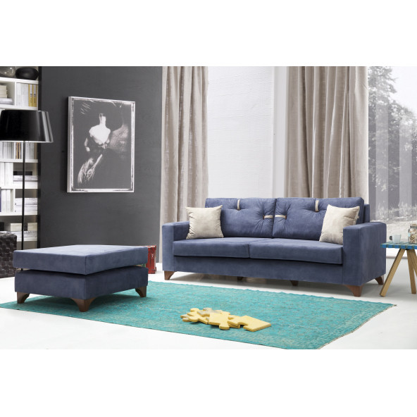 Perla Sofa Konfor Köşe Koltuk Takımı Mavi - 3