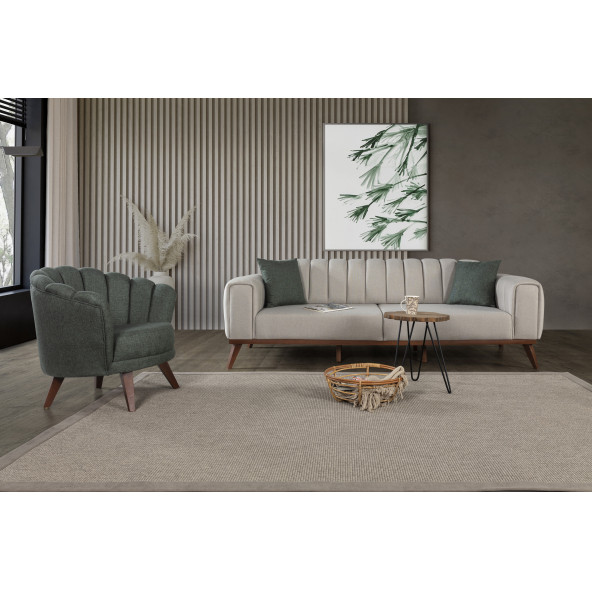 Perla Sofa Velar Koltuk Takımı Keten Krem