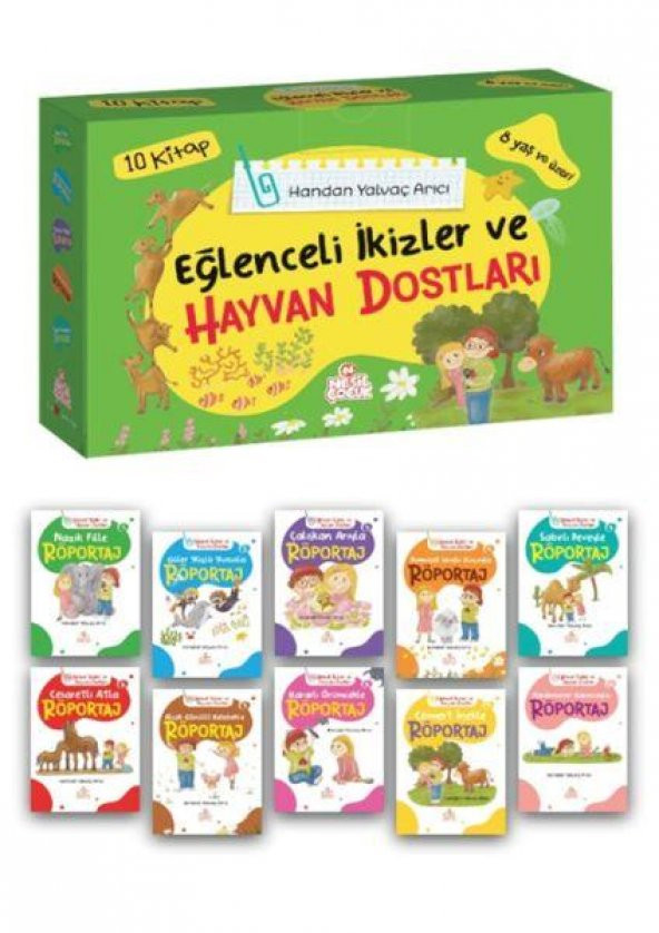 Bıcırık 3. ve 4. Sınıf  Eğlenceli İkizler ve Hayvan Dostları Hikaye Seti 10 Kitap