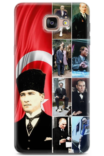 Samsung Galaxy A7 2016 Uyumlu Kılıf Mista Atatürk 8li Kolaj Case