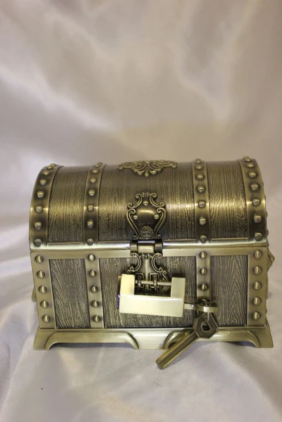 Mücevher Kutusu Metal El İşi Hand Made Kilitli - 10