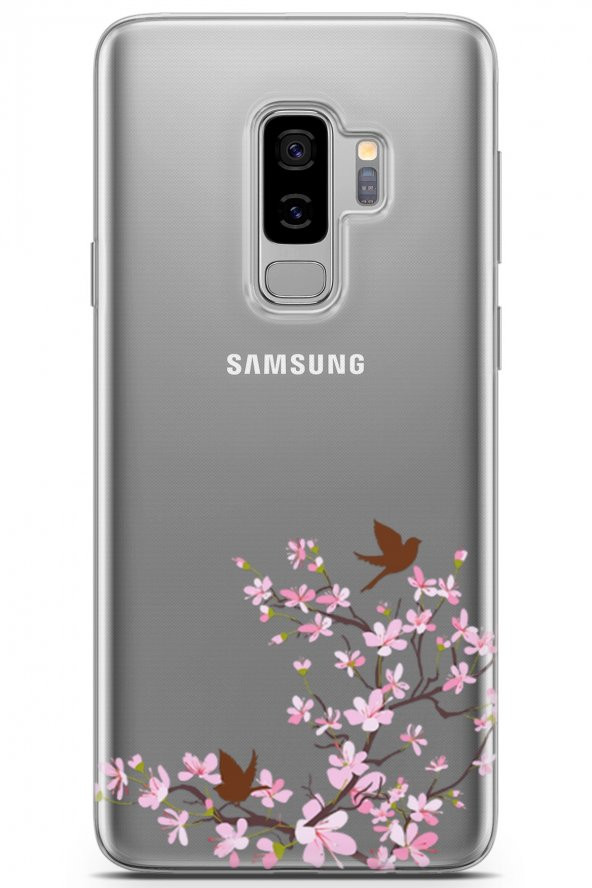Samsung Galaxy S9 Plus Uyumlu Kılıf Clear Peony Kuşlar Neo Hybrid Kılıf