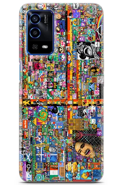 Oppo A55 4g  Uyumlu Kılıf R/place 08 Silicone Case R Place