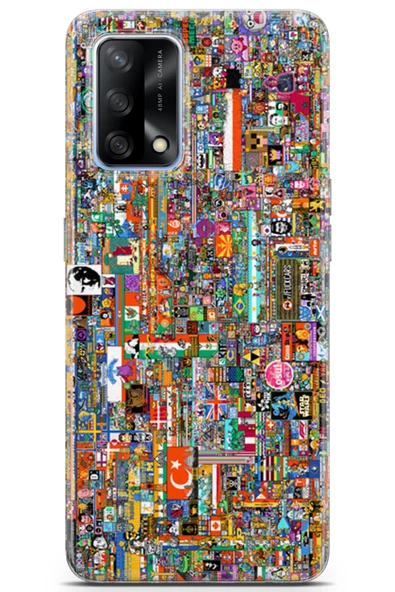 Oppo A74 Uyumlu Kılıf R/place 07 Liquid Crystal Kılıf Bayrak Manzara