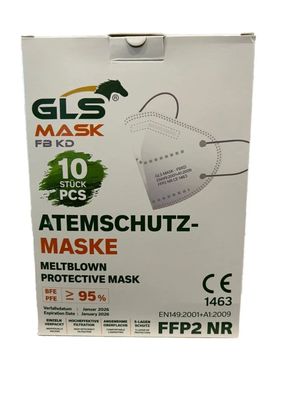 GLS Mask FFP2 N95 Maske Beyaz 10 Adet