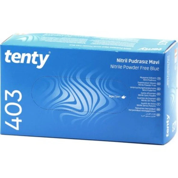 TENTY 403 PLUS NİTRİL PUDRASIZ ELDİVEN MAVİ L