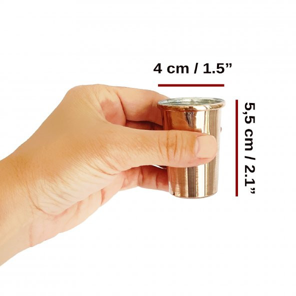 Shark Anatolia Bakır Shot Bardağı 30ml 4'lü Set - 4