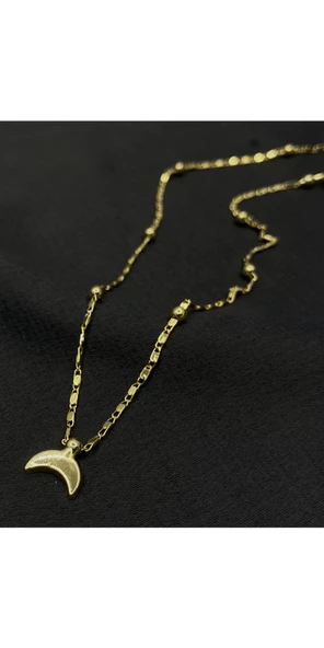 Gold Renk Ay Figürlü Kolye