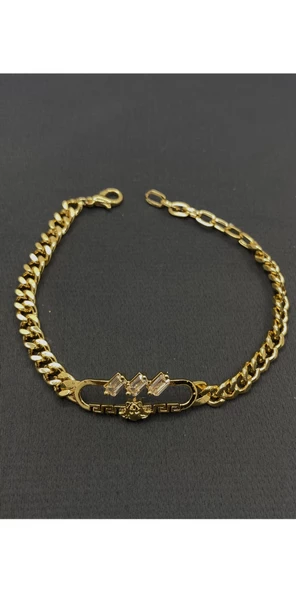 Gold Renk Şekilli Taşlı Bileklik