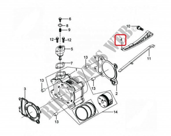 SYM ESKİ MODEL GTS 250 EKSANTRİK ZİNCİR GERGİ ÇUBUĞU - 2