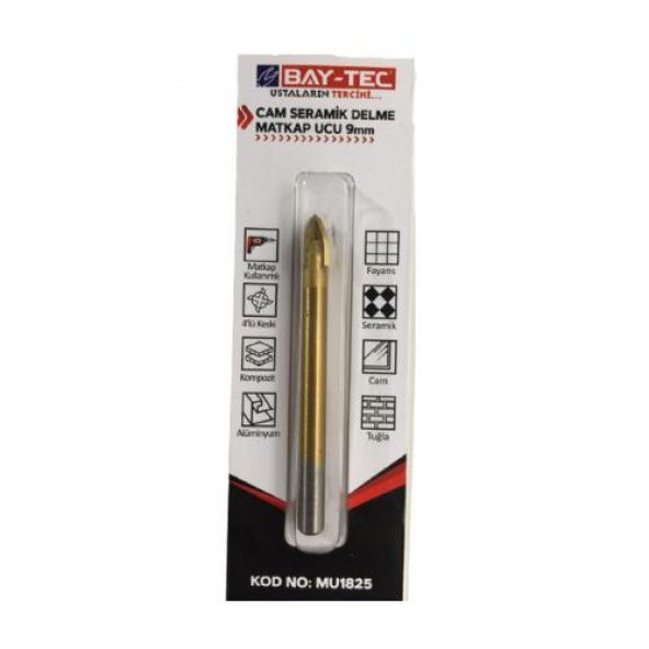 Bay-Tec MU1825 Cam Seramik Delme Matkap Ucu 9MM - 2