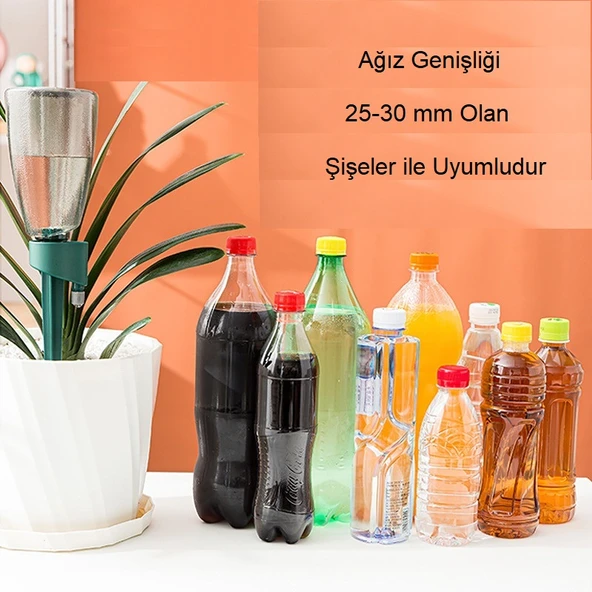 TriLine Otomatik Ayarlı 3 Adet Sulama Saksı Çiçek Su Damlatıcı Zamanlama Sulama Kabı - 2