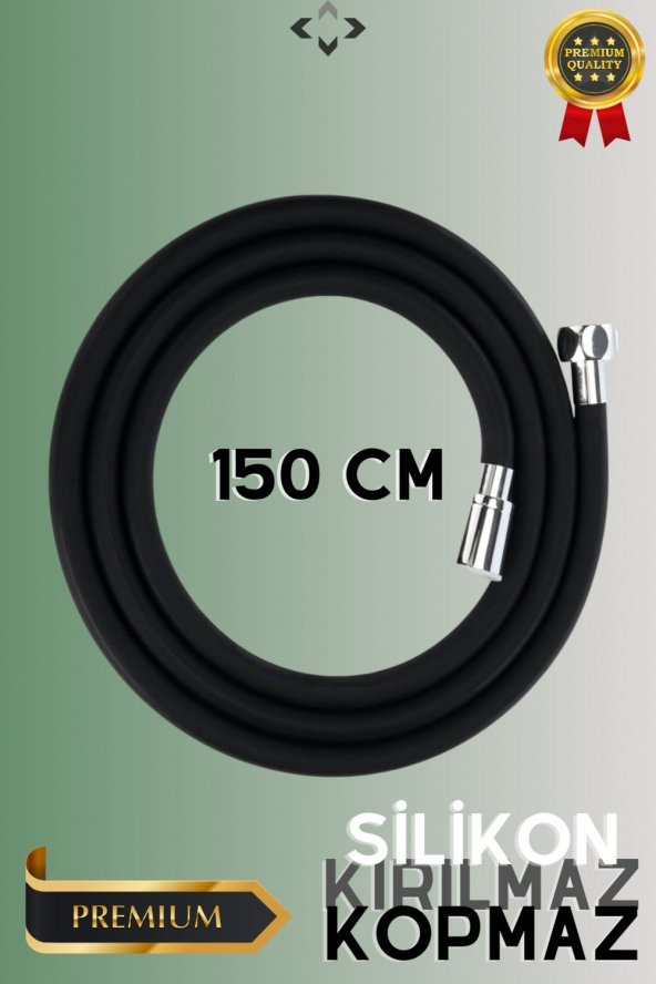 Black Shower Set Basınçlı Filtreli 3 Kademeli Turbo Duş Başlığı 150 cm Duş Hortumu Kendinde - 4