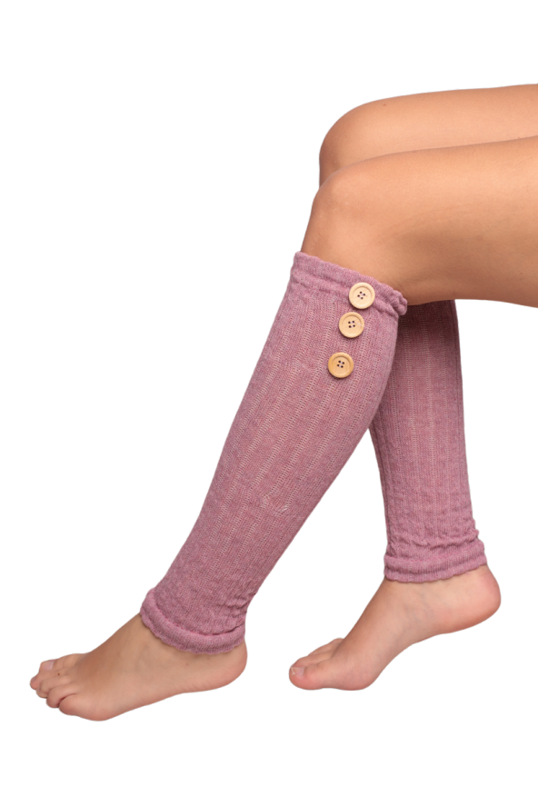 Kadın Düğmeli Tozluk Çorap | Lila  Lila Standart
