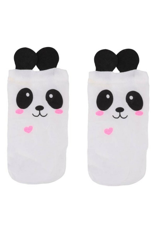 Penti Panda Baskılı Kız Çocuk Çorap 2838 | Beyaz  Beyaz 5-6 Yaş