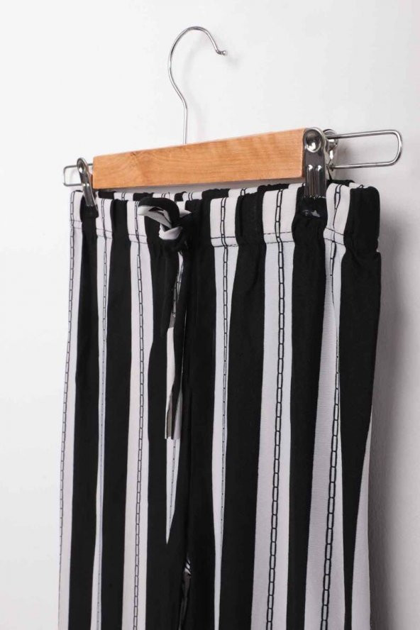 Beli Lastikli Geniş Paça Kız Çocuk Pantolon | Siyah  Siyah 11-12 Yaş - 2