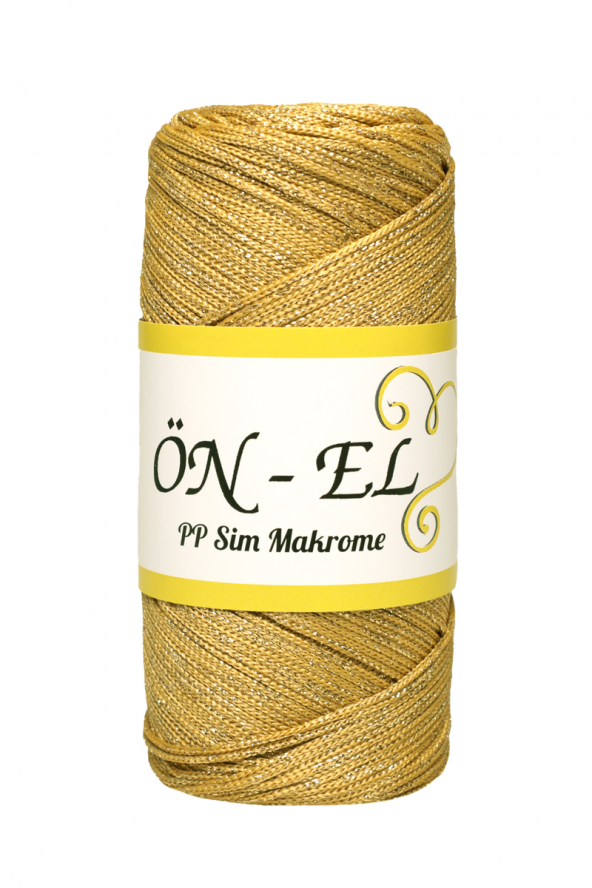 Önel Simli Makrome İpi | Gold  Gold - 1