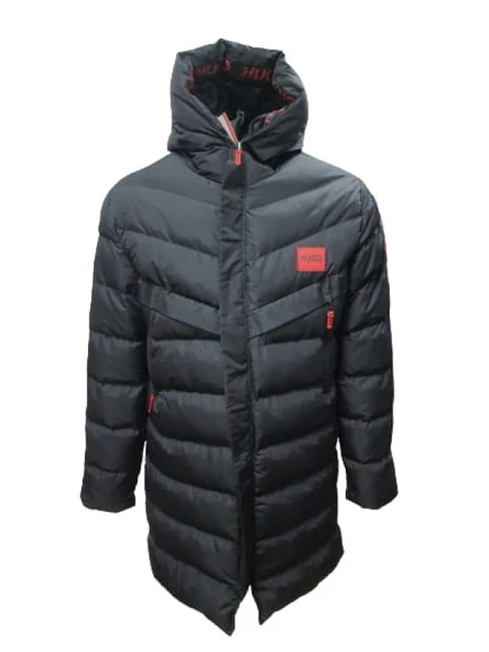 Hugo Boss H213983 Erkek Kapüşonlu Spor Şişme Kaban - Resim 7