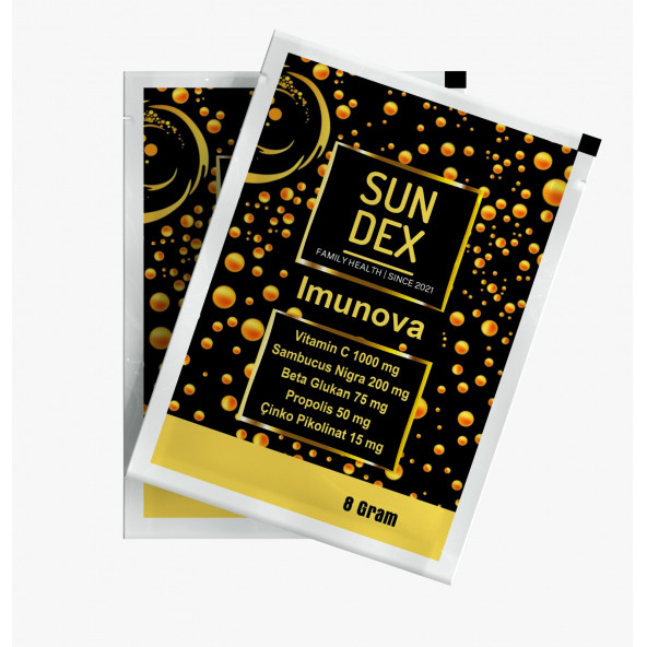 SUNDEX 2li Paket Imunova Vitamin C, Sambucus Nigra, Beta Glukan, Propolis, Çinko Pikolinat 20 Saşe - 2