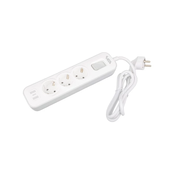 Vea Ve-nova103 A Class 3 Lü Anahtarlı 1.5 Metre Grup Priz Akım Korumalı Priz 2 Usb 4000 Watt 16 Amper Isıya Dayanıklı - 3