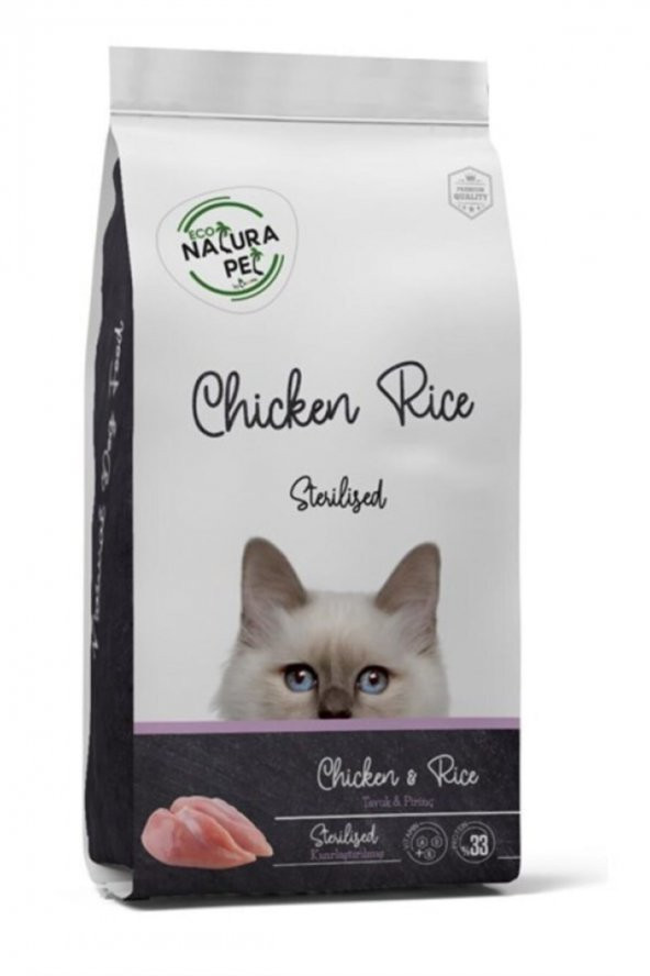 Eco Pet Tavuklu Kısırlaştırılmış Kedi Maması 15 Kg..