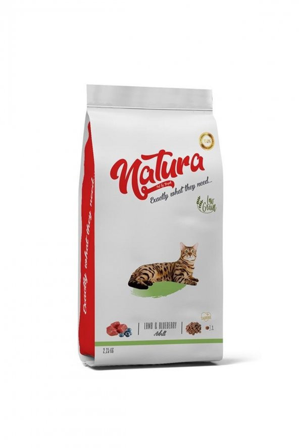 Kuzulu Ve Yaban Mersinli Düşük Tahıllı Yetişkin Kedi Maması 2,25kg - 2