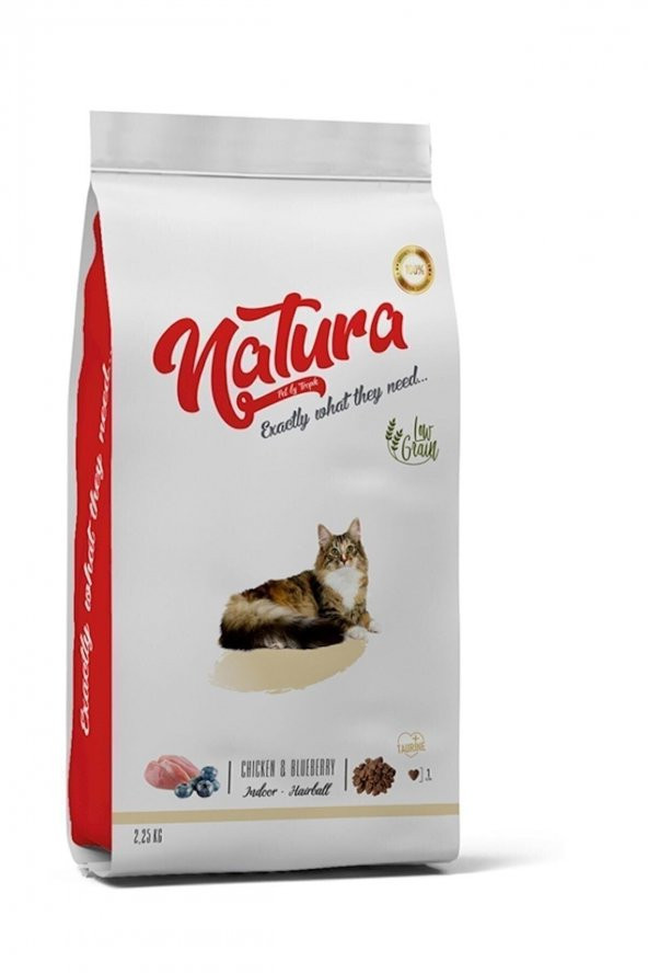 Indoor Düşük Tahıllı Tavuk Etli Evde Yaşayan Kedi Maması 2.25 Kg