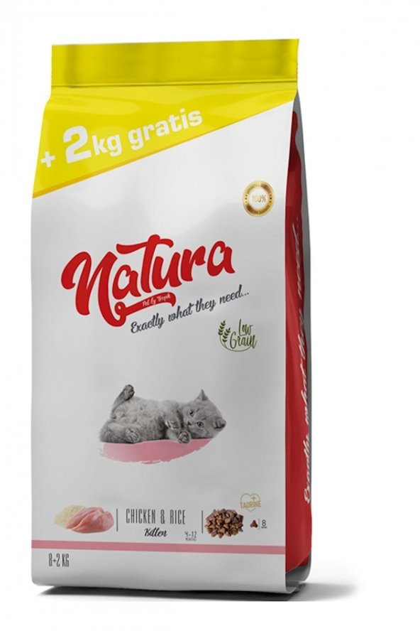 Kitten Düşük Tahıllı Tavuk Etli Yavru Kedi Maması 10 Kg