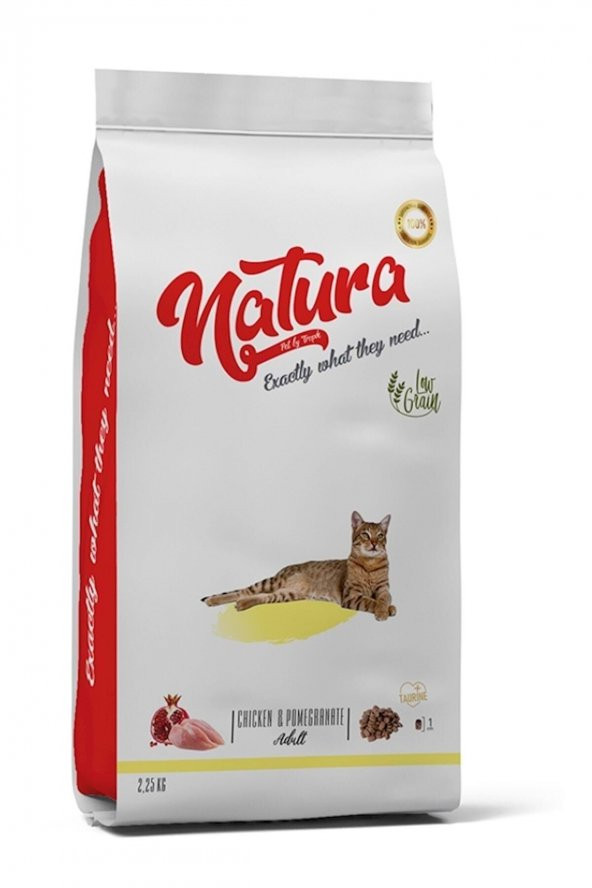 Düşük Tahıllı Yetişkin Kedi Maması Tavuk & Nar 2,25 Kg