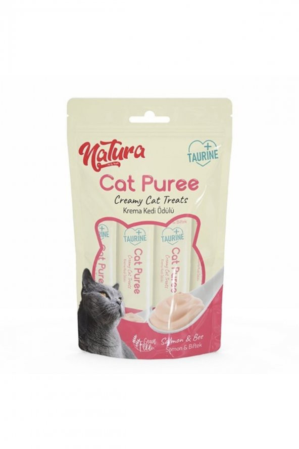 Cat Pure Somonlu & Sığır Etli Kedi Sıvı Ödül Maması 4lü
