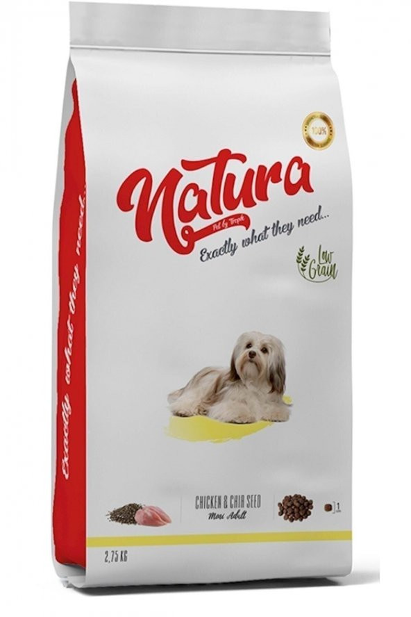 Düşük Tahıllı Küçük Irk Yetişkin Köpek Maması Tavuk & Chia Tohumu 2,75 kg - 2